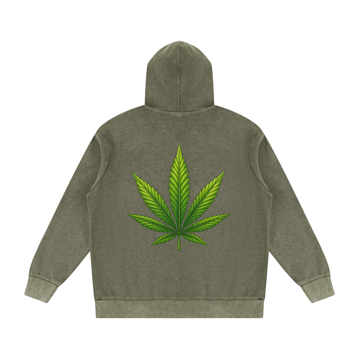 Pot Leaf Mineral Wash Oversized Hoodie - KR Woke Wear