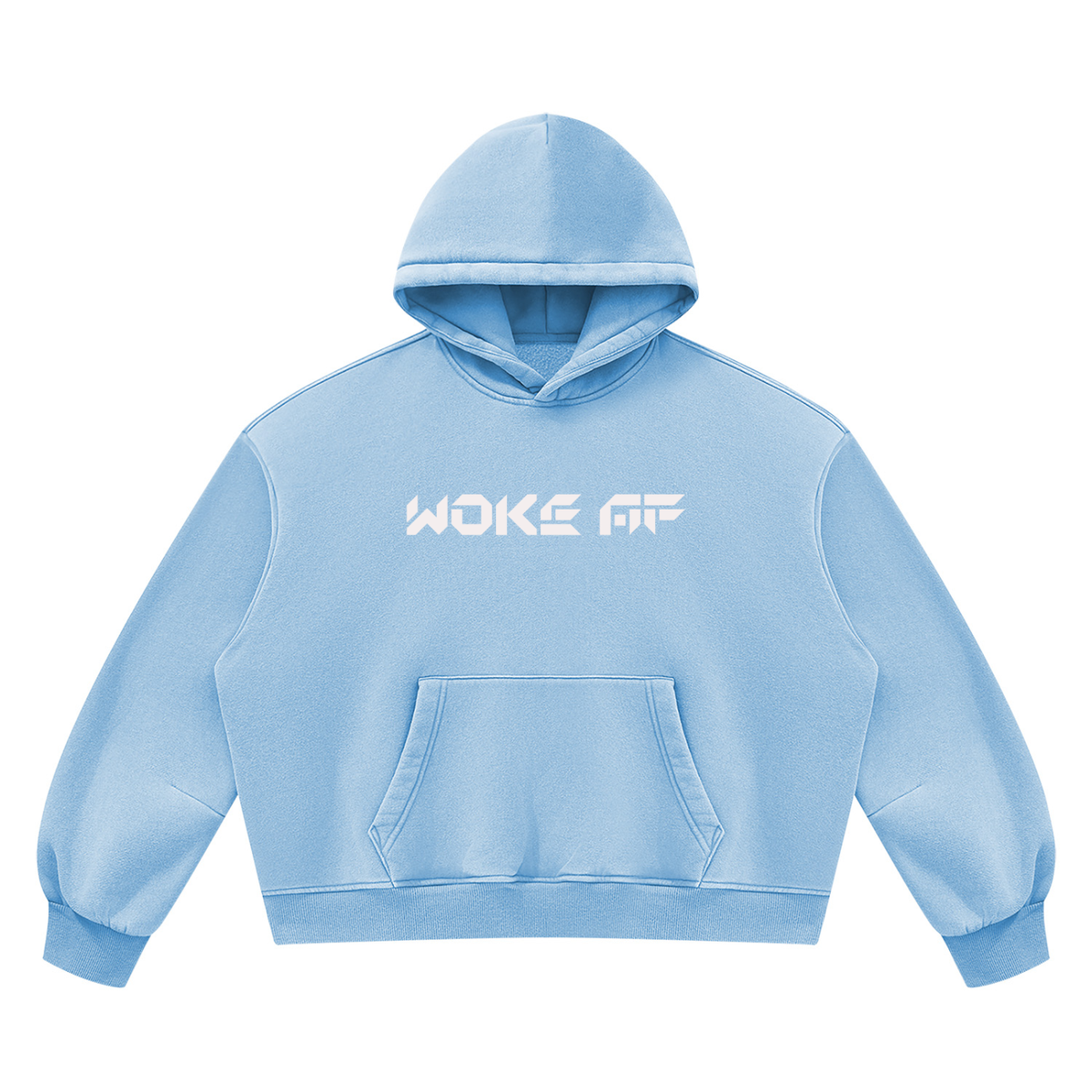 Woke AF Unisex Vintage Wash Boxy Fleece Hoodie - KR Woke Wear