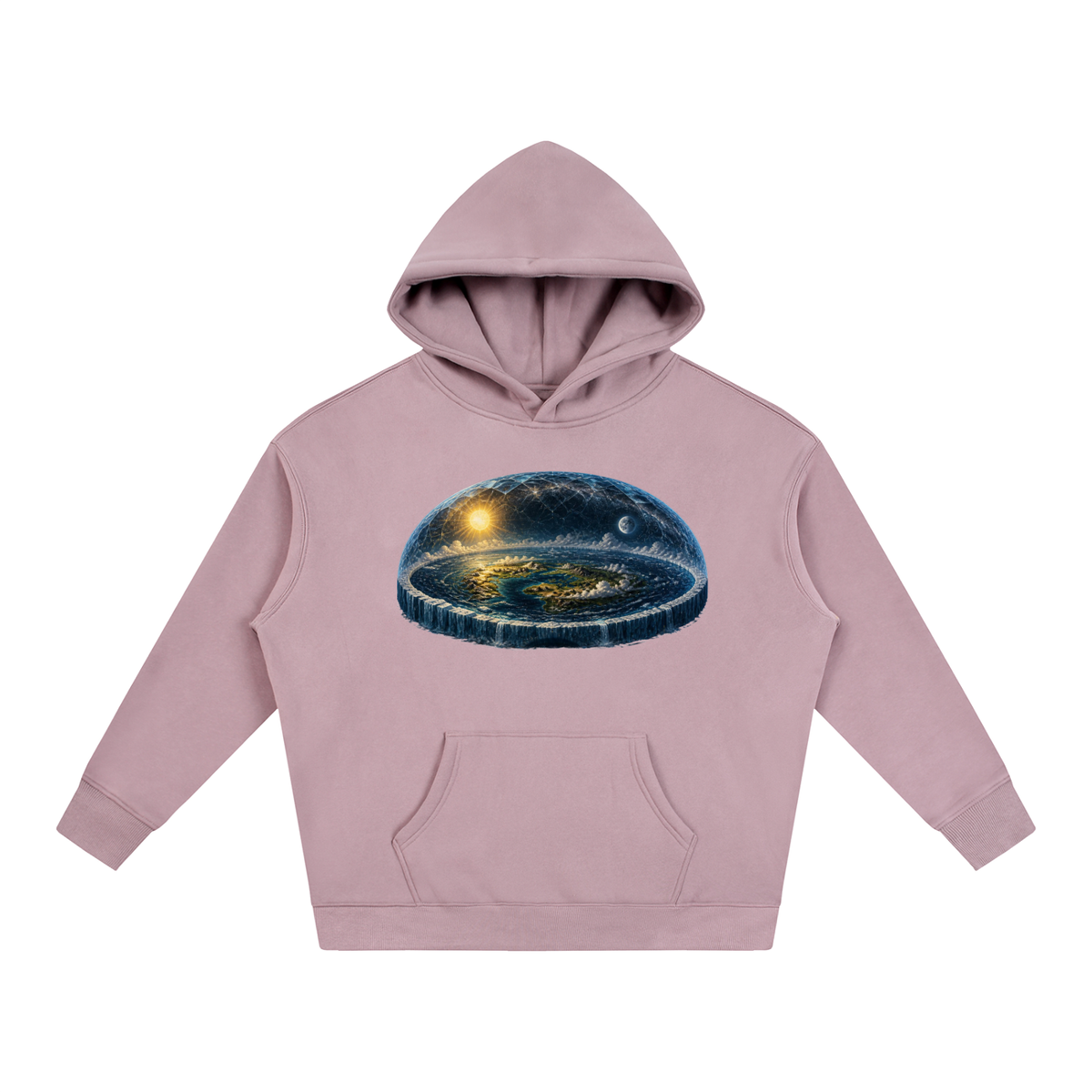 Flat Earth Oversize Fleeced Hoodie - KR Woke Wear