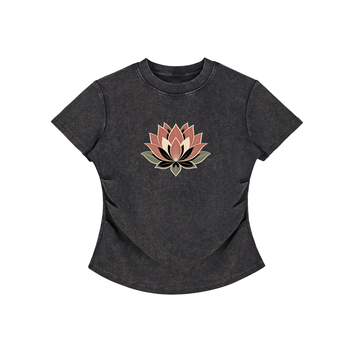 Lotus Vintage Washed Bodycon Cotton T-Shirt - KR Woke Wear