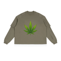 Pot Leaf Paneled Layer Color Block T-Shirt - KR Woke Wear