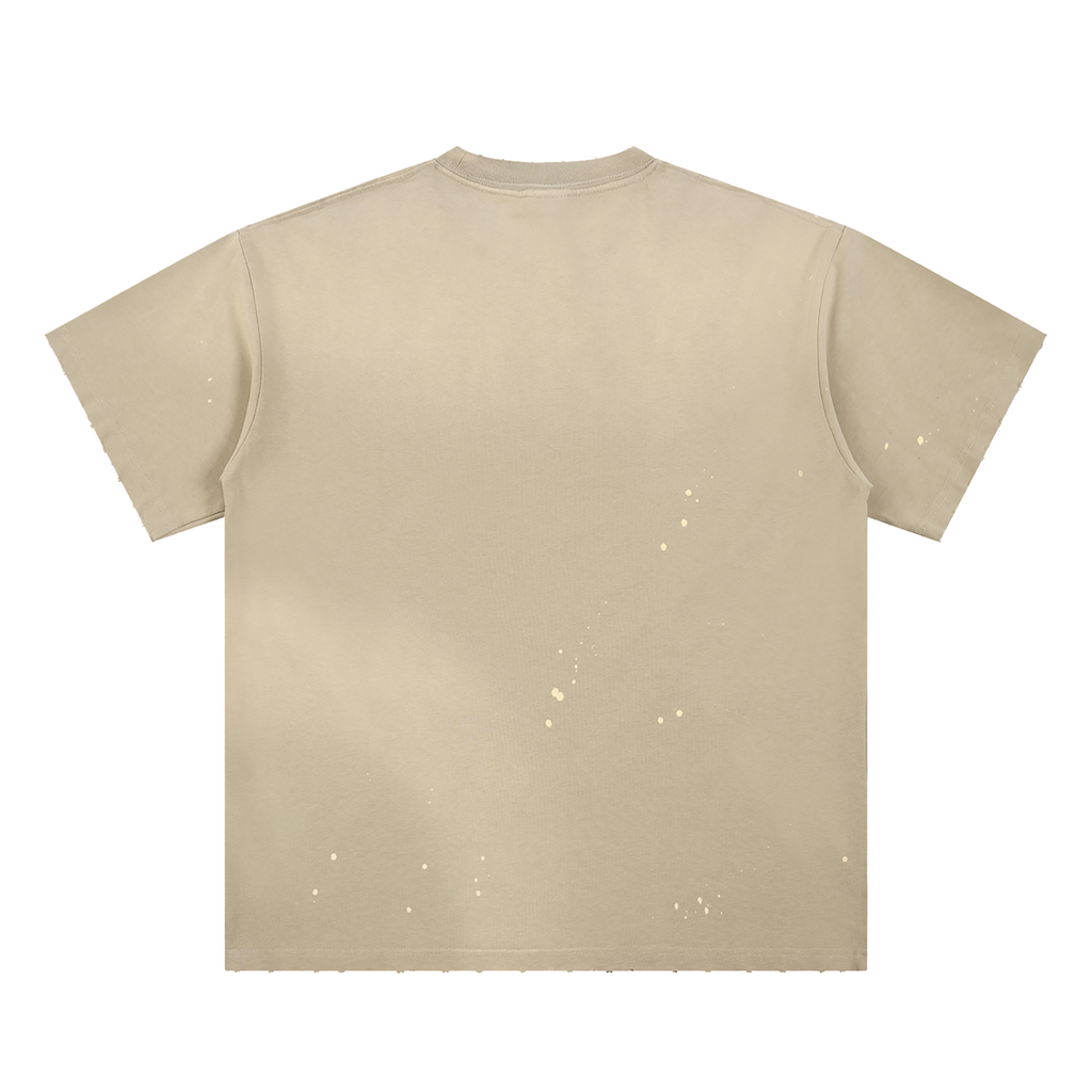 Astral Project Hand-Frayed Sunfade Paint Splatter T-Shirt - KR Woke Wear