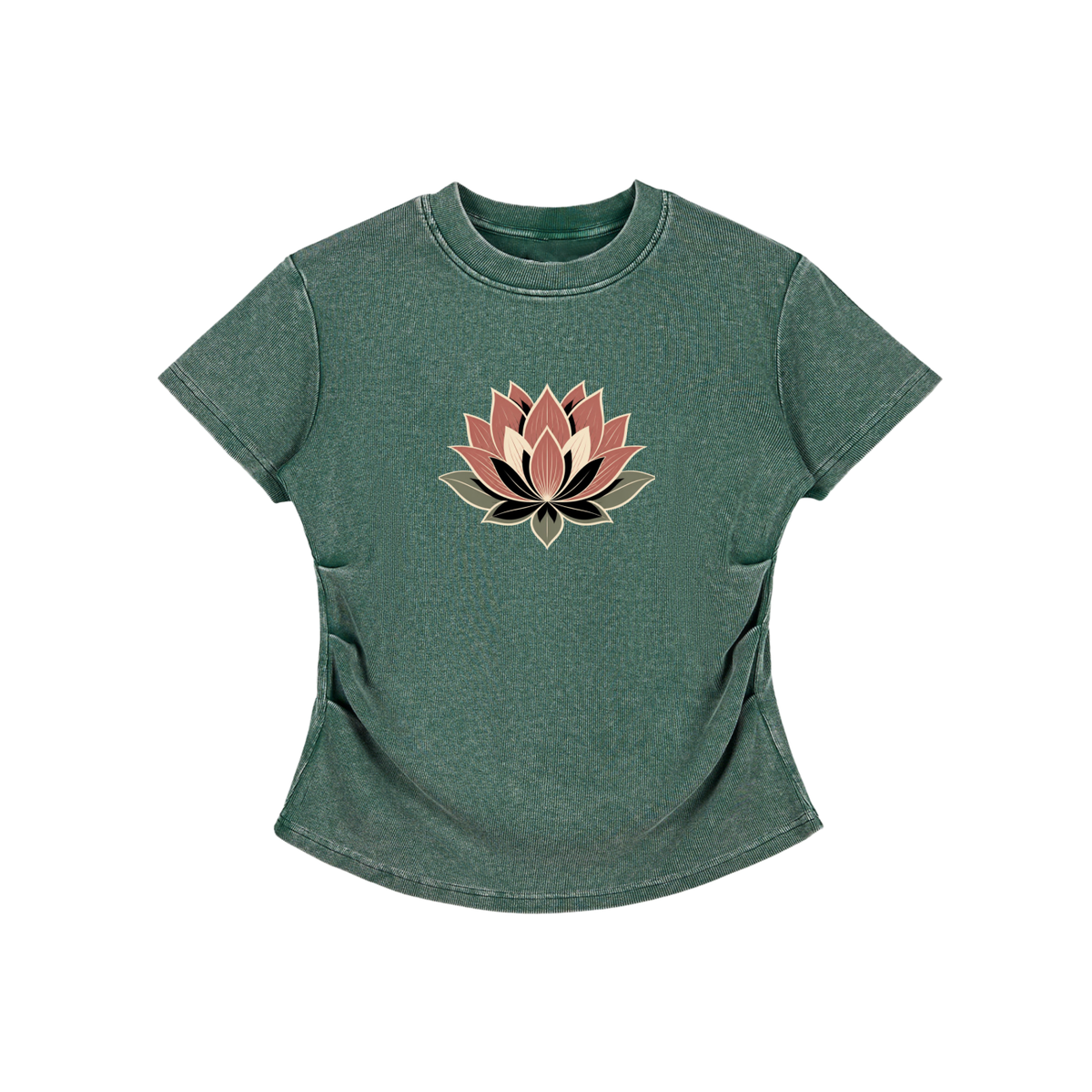 Lotus Vintage Washed Bodycon Cotton T-Shirt - KR Woke Wear