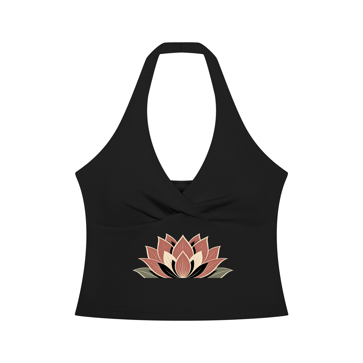 Lotus Women’s Ruched Halter Yoga Tank Top - KR Woke Wear
