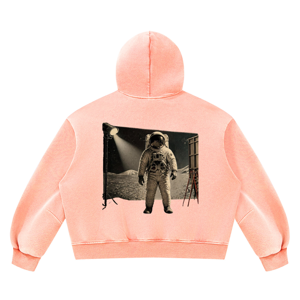 Woke AF Unisex Vintage Wash Boxy Fleece Hoodie - KR Woke Wear