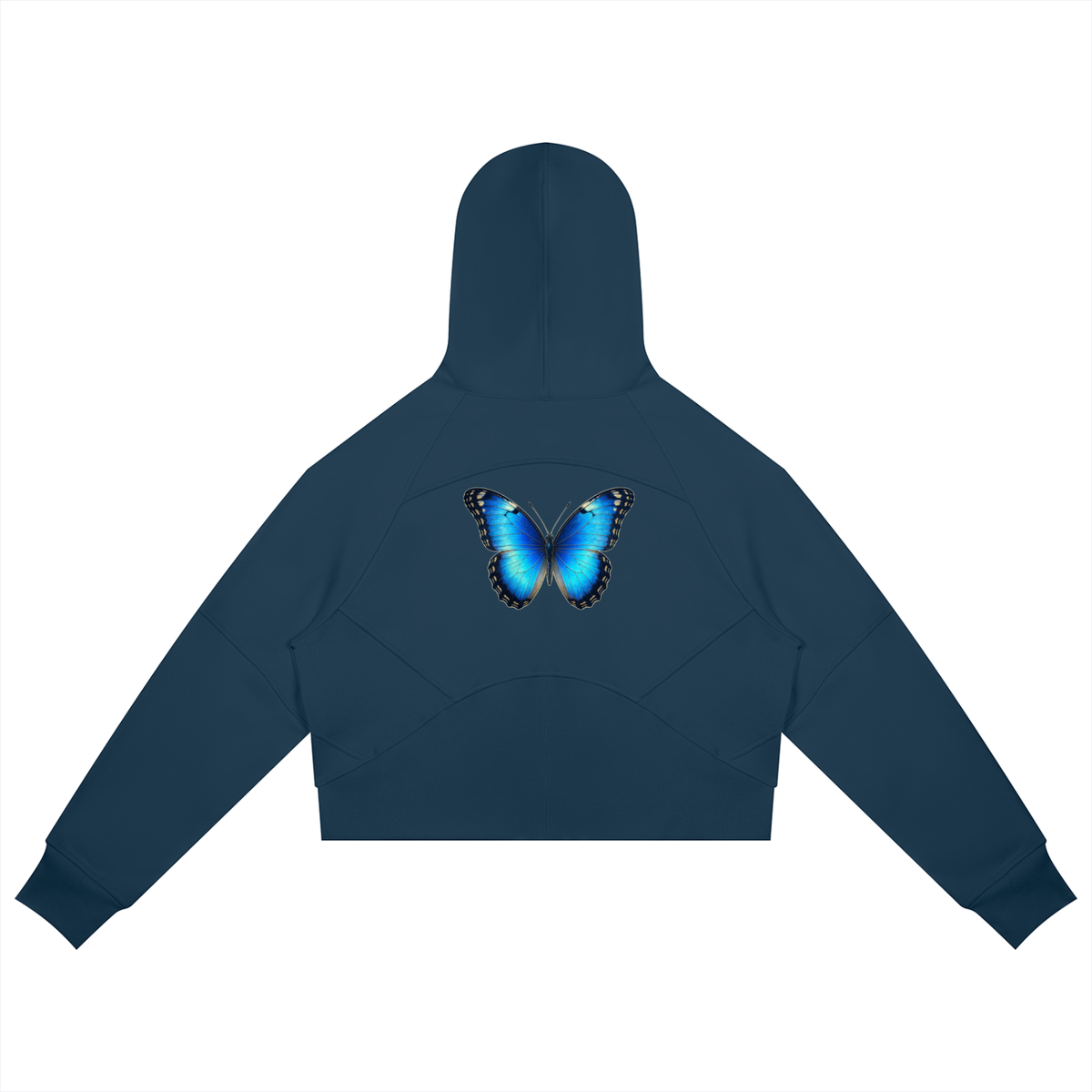 Butterfly Cropped Zip-Through Hoodie - KR Woke Wear