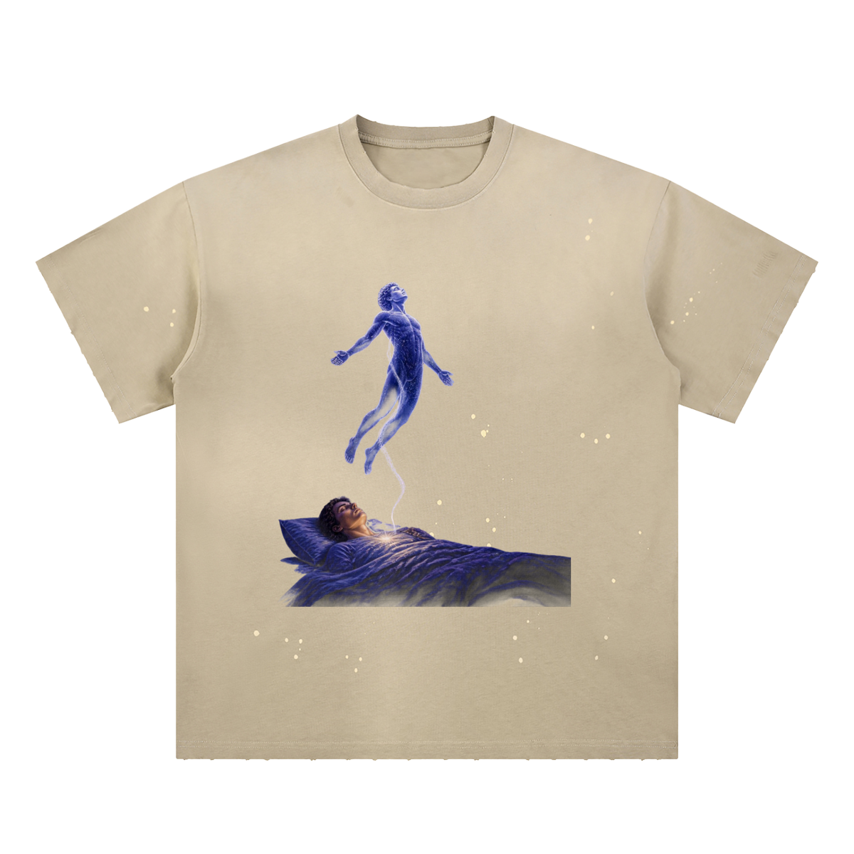 Astral Project Hand-Frayed Sunfade Paint Splatter T-Shirt - KR Woke Wear