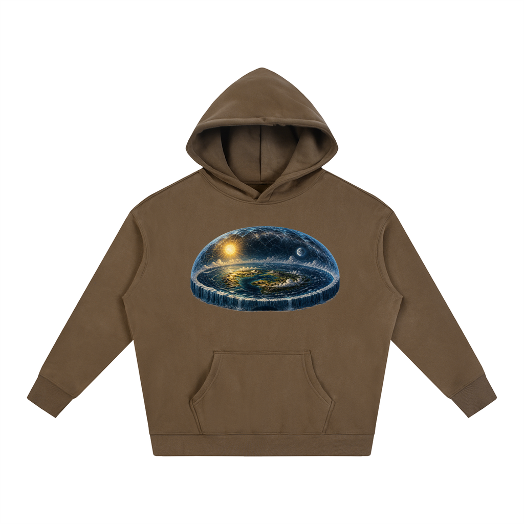Flat Earth Oversize Fleeced Hoodie - KR Woke Wear