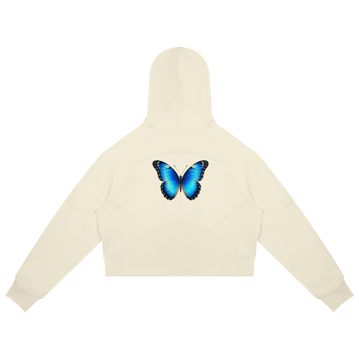 Butterfly Cropped Zip-Through Hoodie - KR Woke Wear