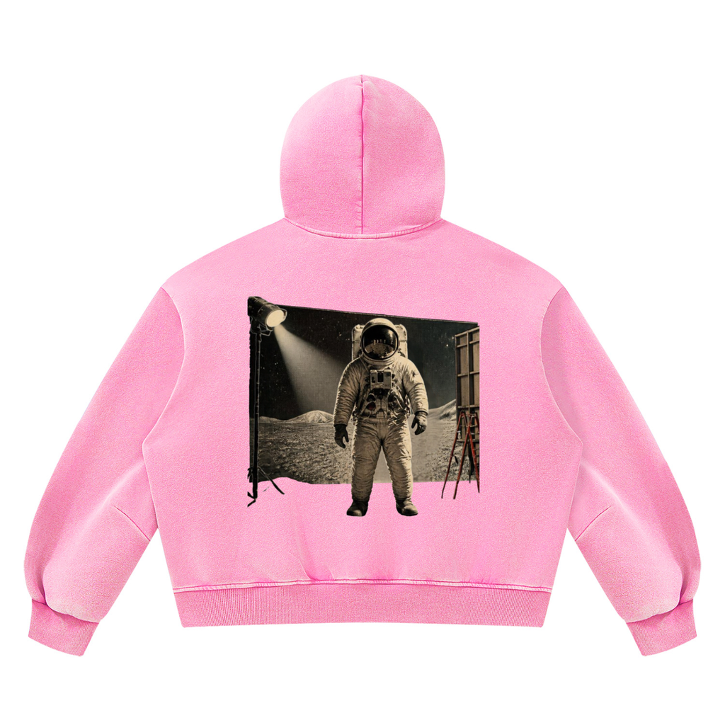Woke AF Unisex Vintage Wash Boxy Fleece Hoodie - KR Woke Wear