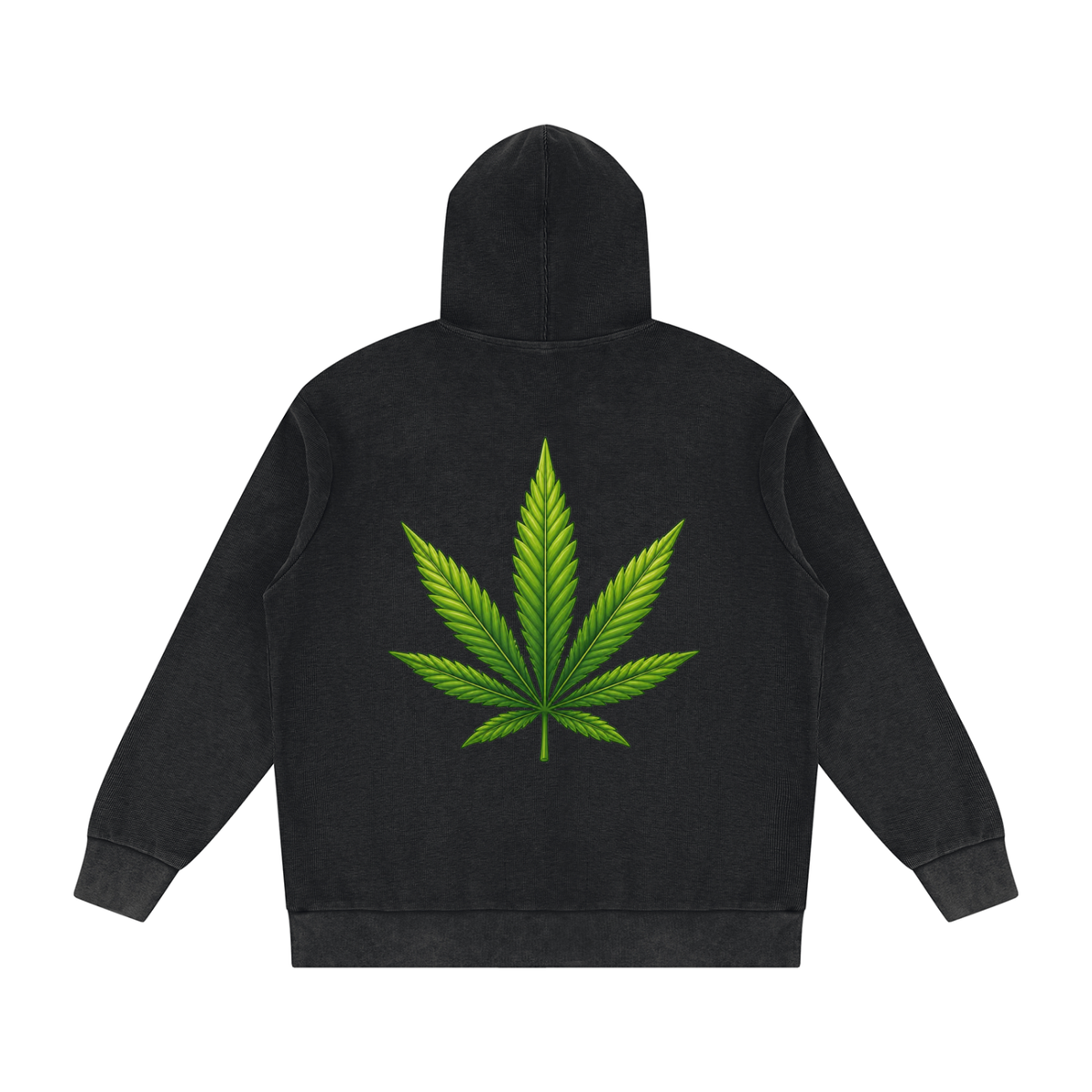 Pot Leaf Mineral Wash Oversized Hoodie - KR Woke Wear