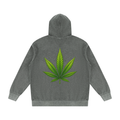Pot Leaf Mineral Wash Oversized Hoodie - KR Woke Wear