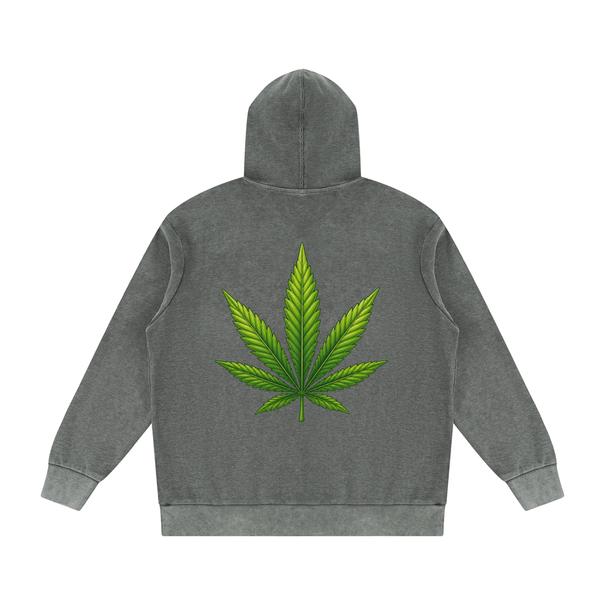 Pot Leaf Mineral Wash Oversized Hoodie - KR Woke Wear