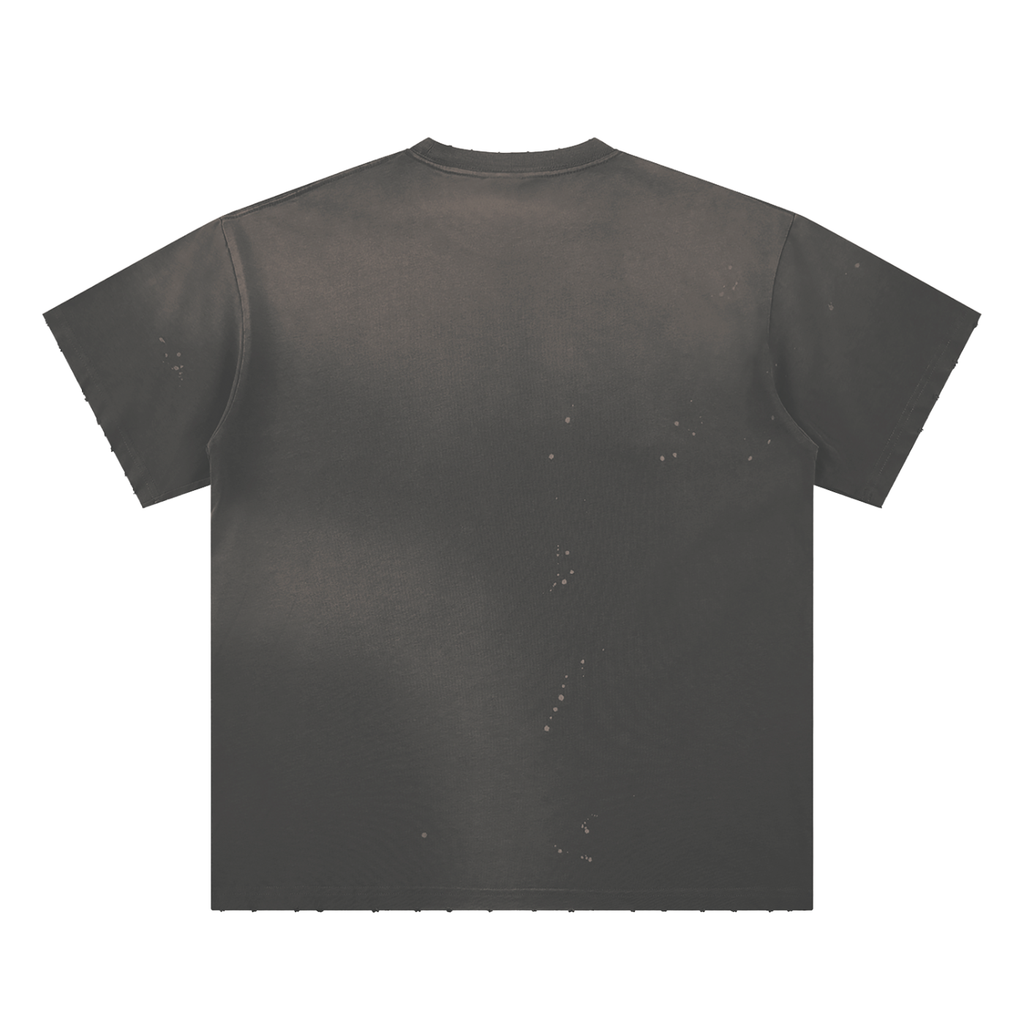 Astral Project Hand-Frayed Sunfade Paint Splatter T-Shirt - KR Woke Wear