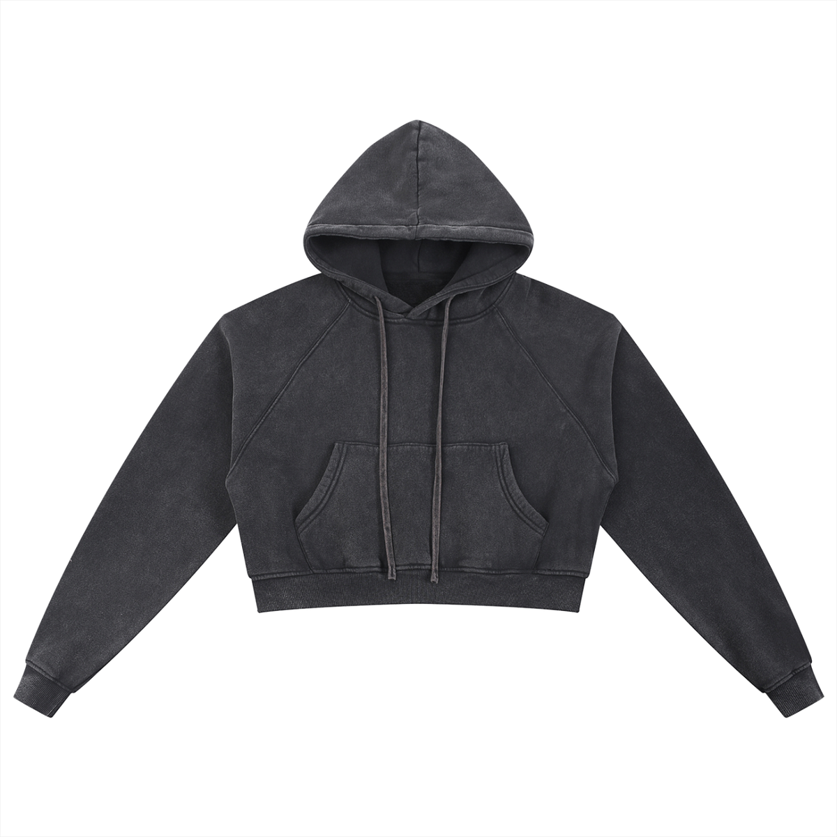 Snow Washed Cropped Hoodie - KR Woke Wear