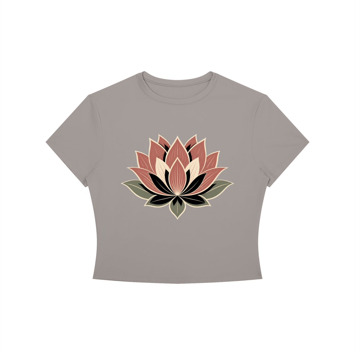Lotus Women's Crewneck Crop T-Shirt - KR Woke Wear