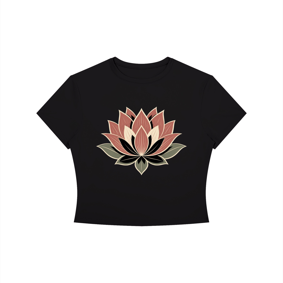 Lotus Women's Crewneck Crop T-Shirt - KR Woke Wear