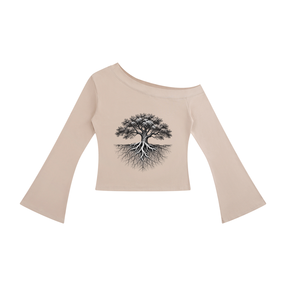 Women's Off-Shoulder Bell Sleeve T-Shirt - KR Woke Wear