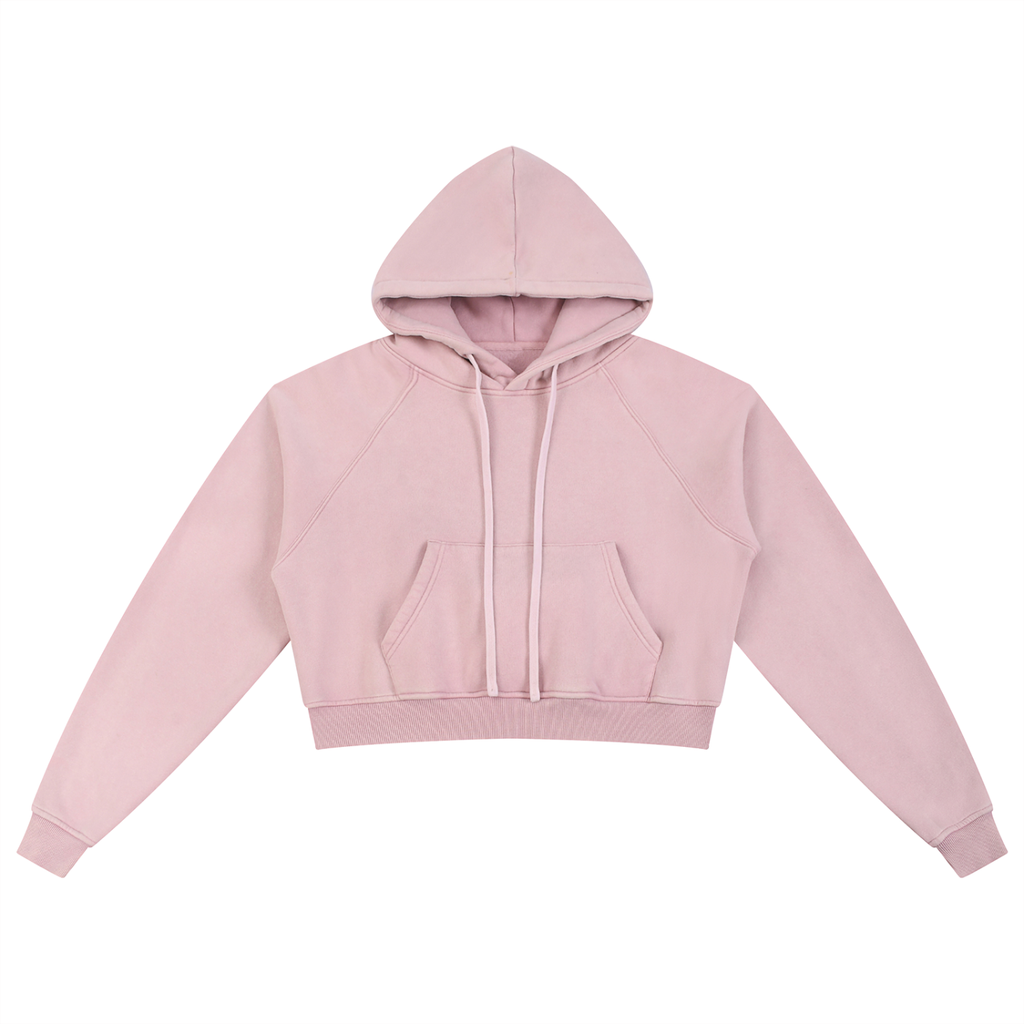 Snow Washed Cropped Hoodie - KR Woke Wear