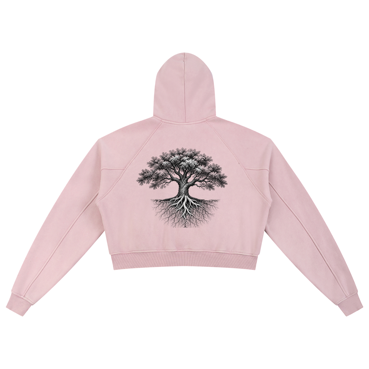 Snow Washed Cropped Hoodie - KR Woke Wear