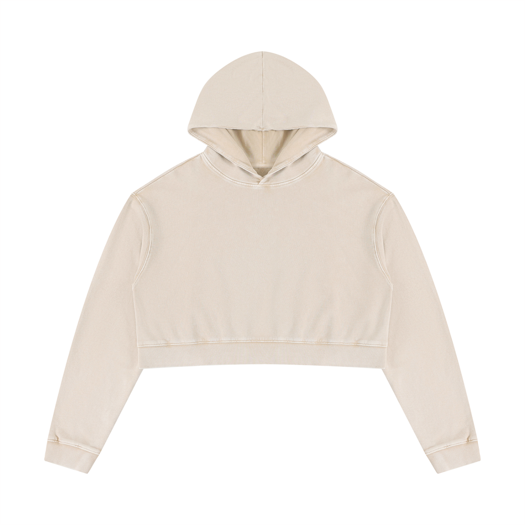 Mermaid Women’s Mineral Washed Crop Hoodie - KR Woke Wear