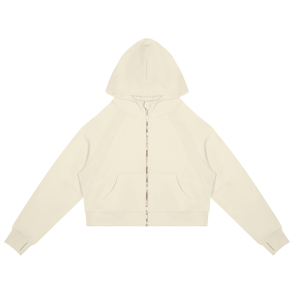 Butterfly Cropped Zip-Through Hoodie - KR Woke Wear