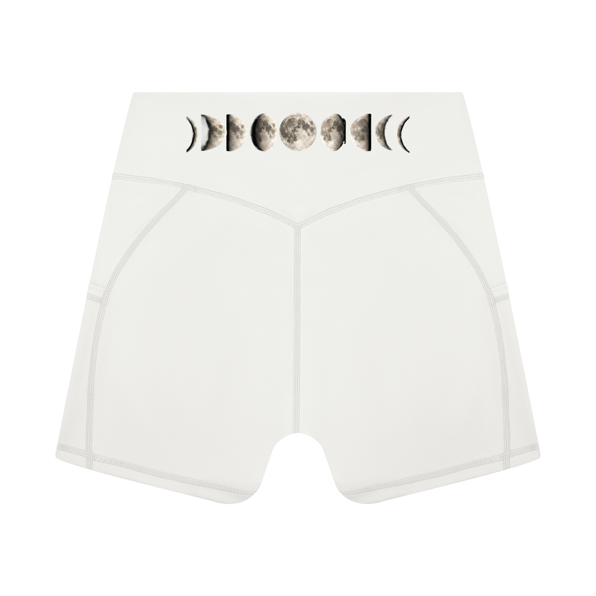 Moon Phases Women’s High Rise Pocket Yoga Shorts - KR Woke Wear