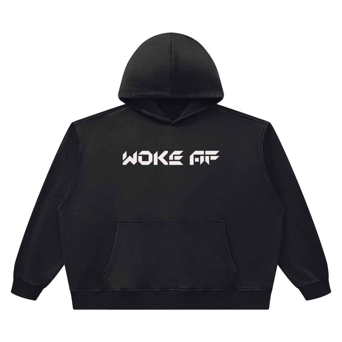 Woke AF 2 Unisex Heavyweight Vintage Wash Boxy Hoodie - KR Woke Wear