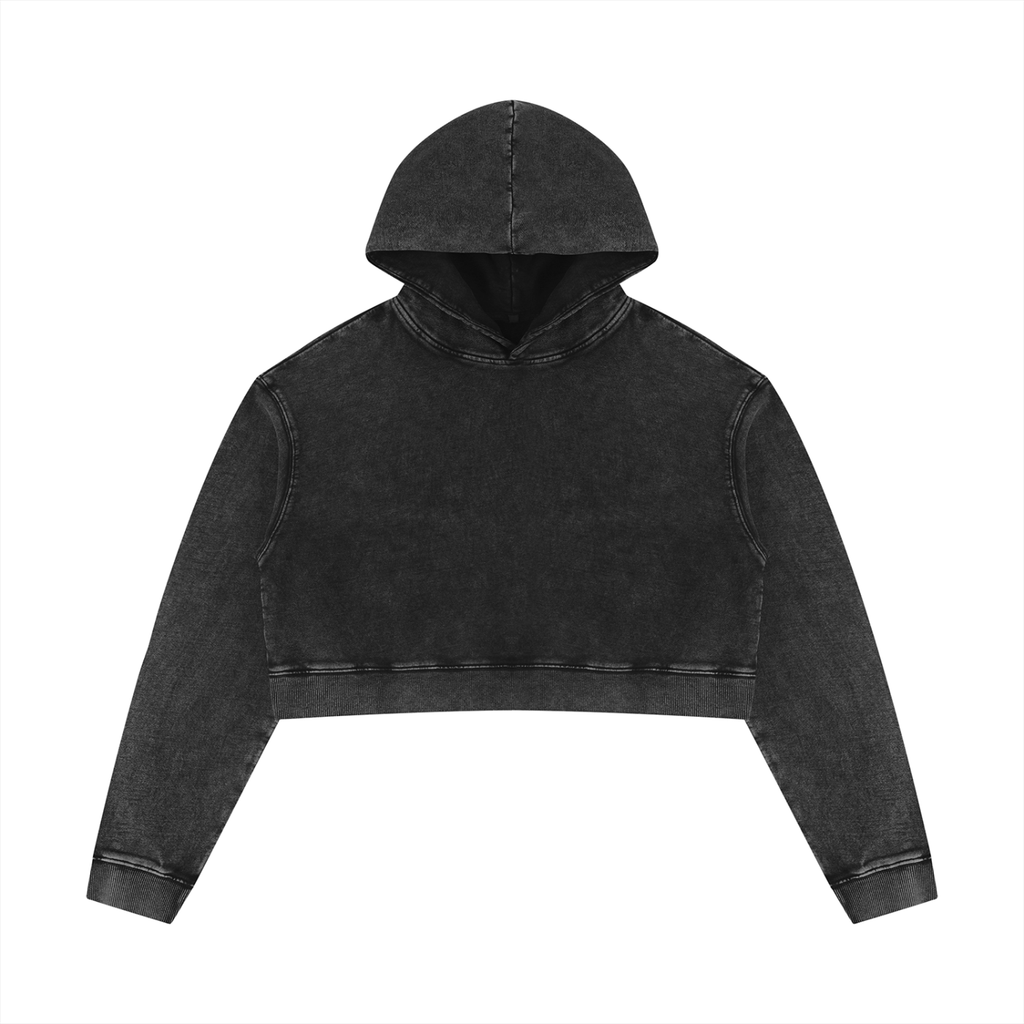 Mermaid Women’s Mineral Washed Crop Hoodie - KR Woke Wear
