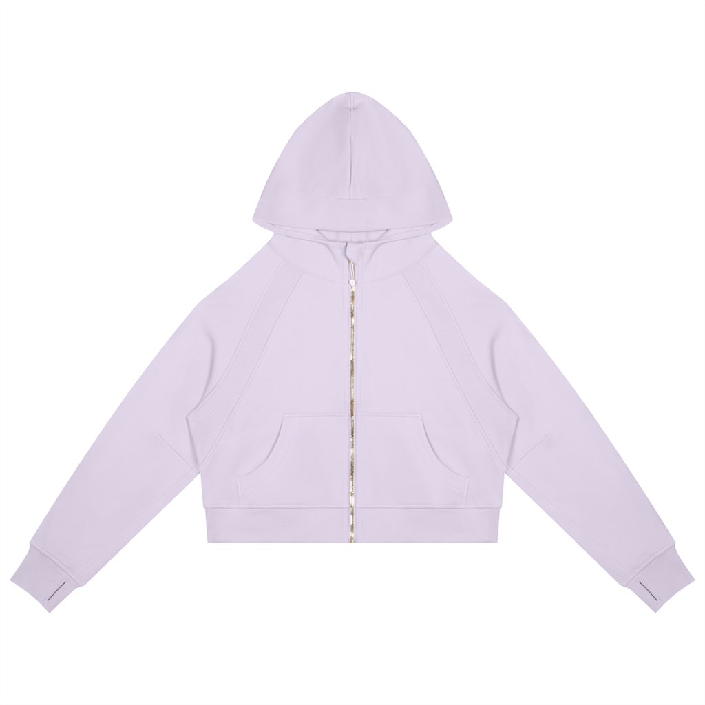 Butterfly Cropped Zip-Through Hoodie - KR Woke Wear