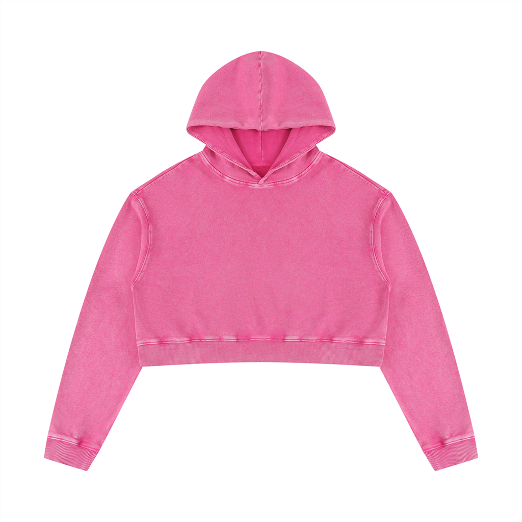 Mermaid Women’s Mineral Washed Crop Hoodie - KR Woke Wear