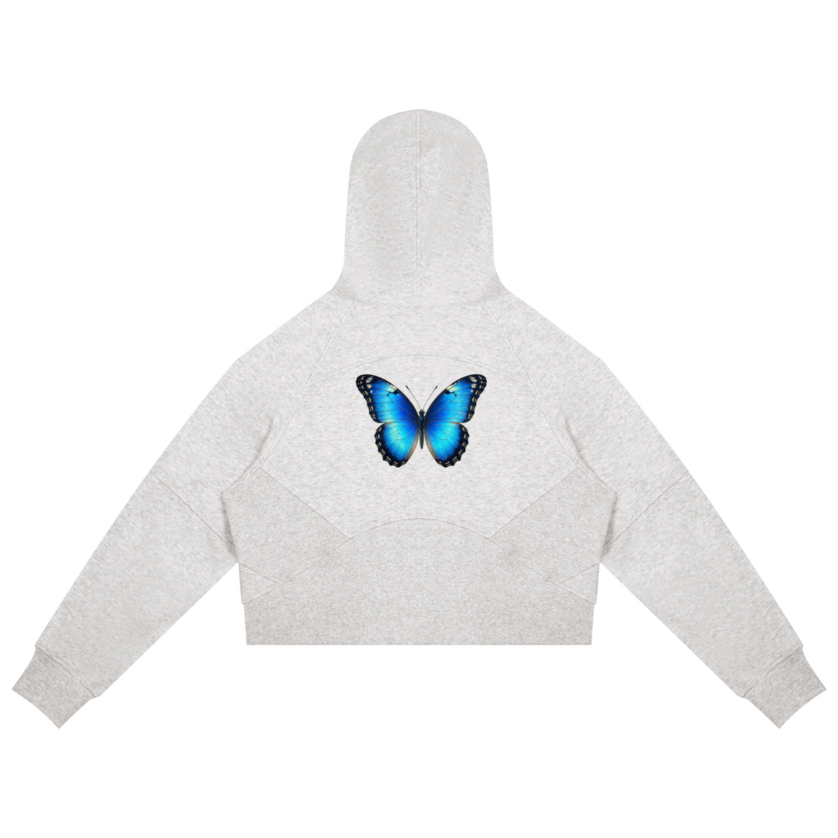 Butterfly Cropped Zip-Through Hoodie - KR Woke Wear
