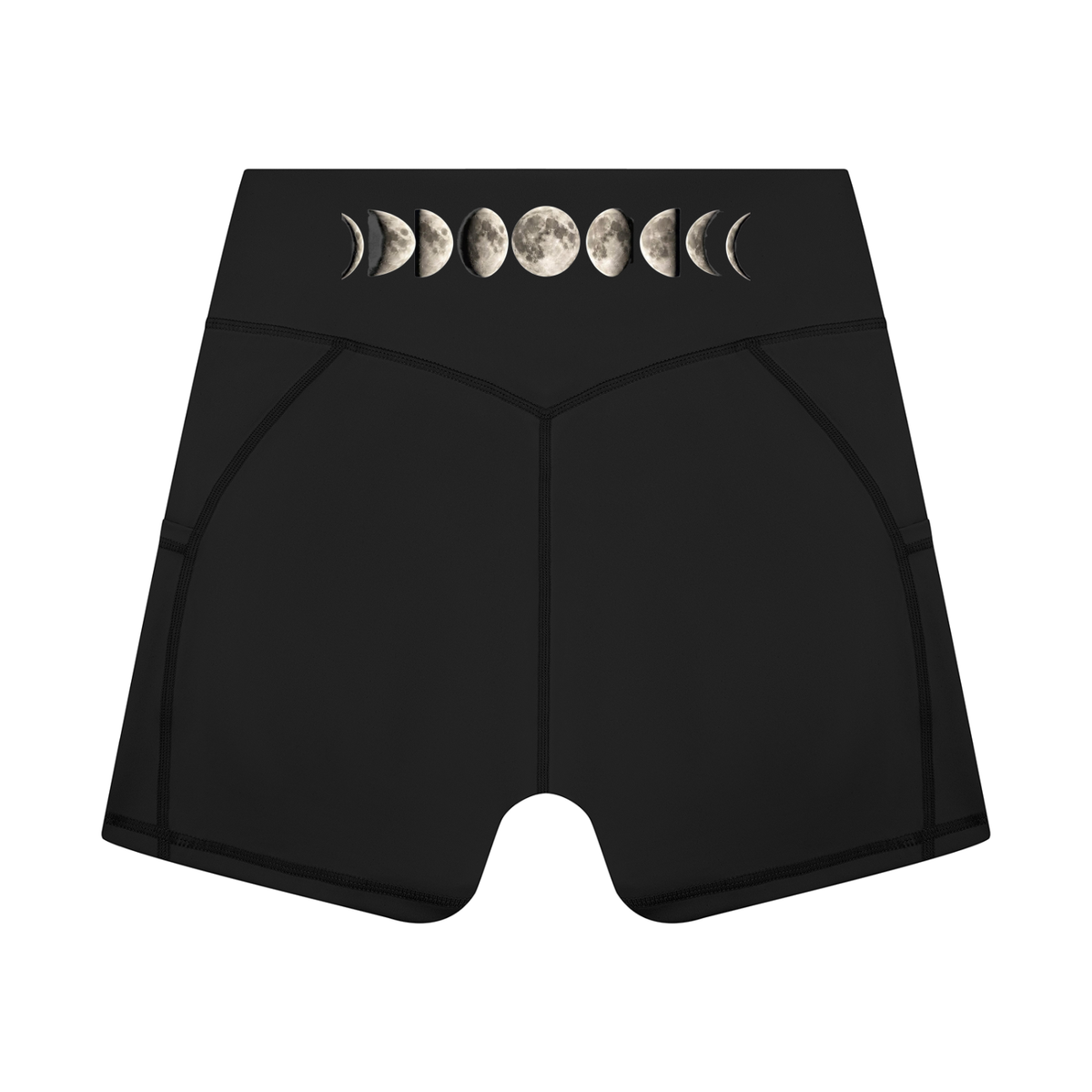 Moon Phases Women’s High Rise Pocket Yoga Shorts - KR Woke Wear