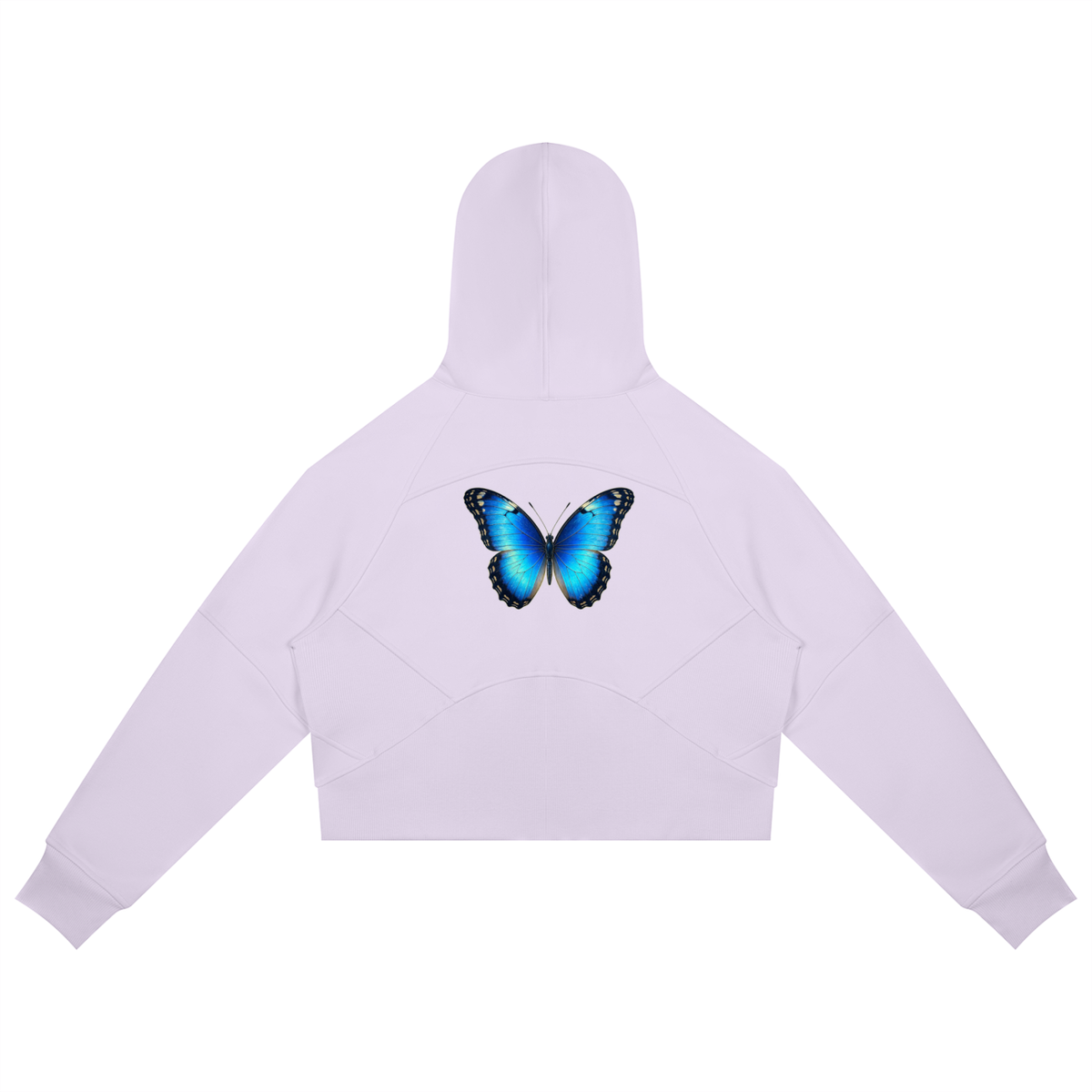 Butterfly Cropped Zip-Through Hoodie - KR Woke Wear