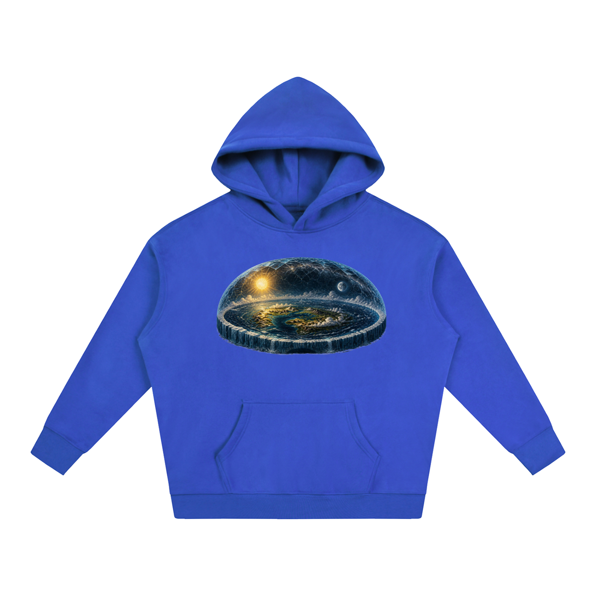 Flat Earth Oversize Fleeced Hoodie - KR Woke Wear