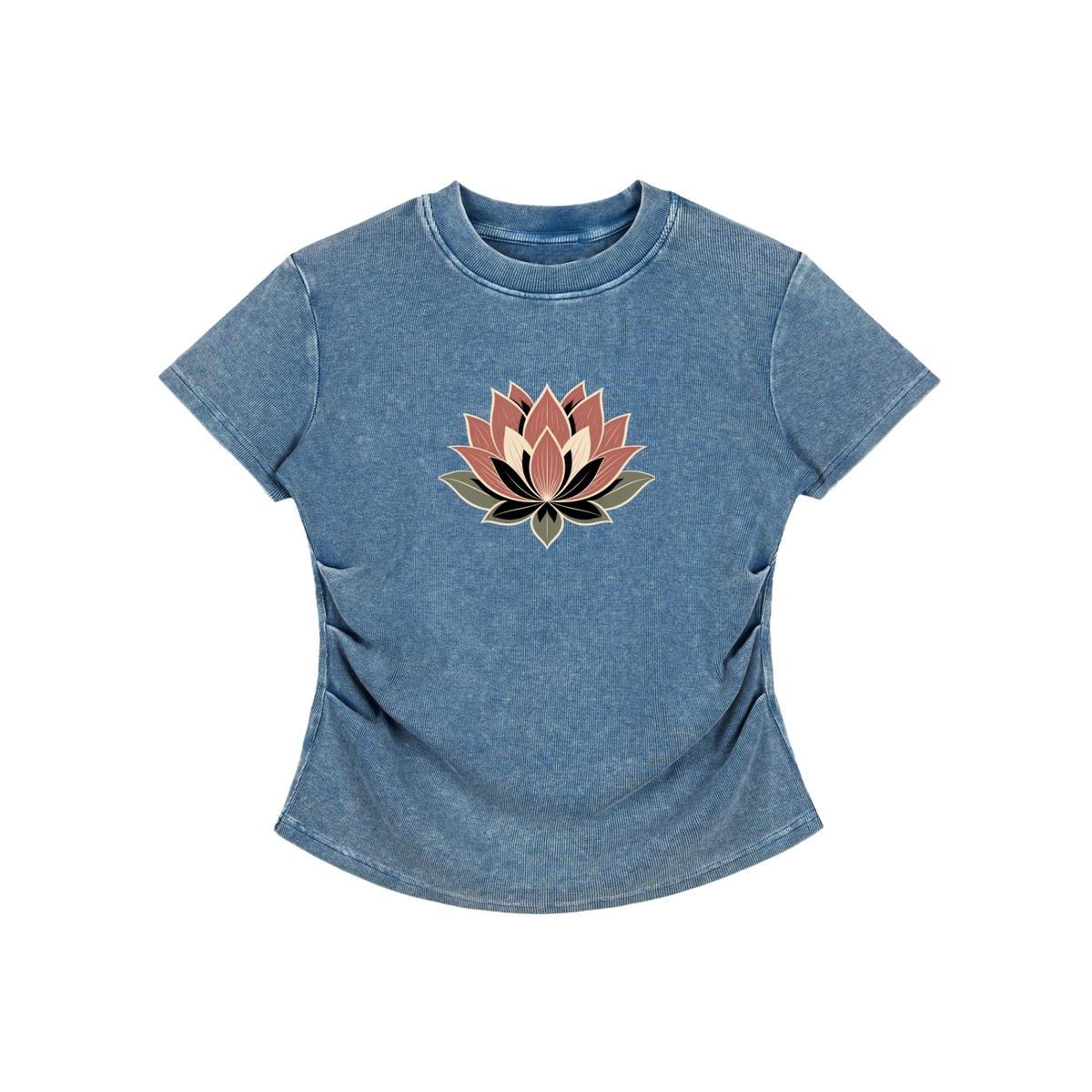 Lotus Vintage Washed Bodycon Cotton T-Shirt - KR Woke Wear