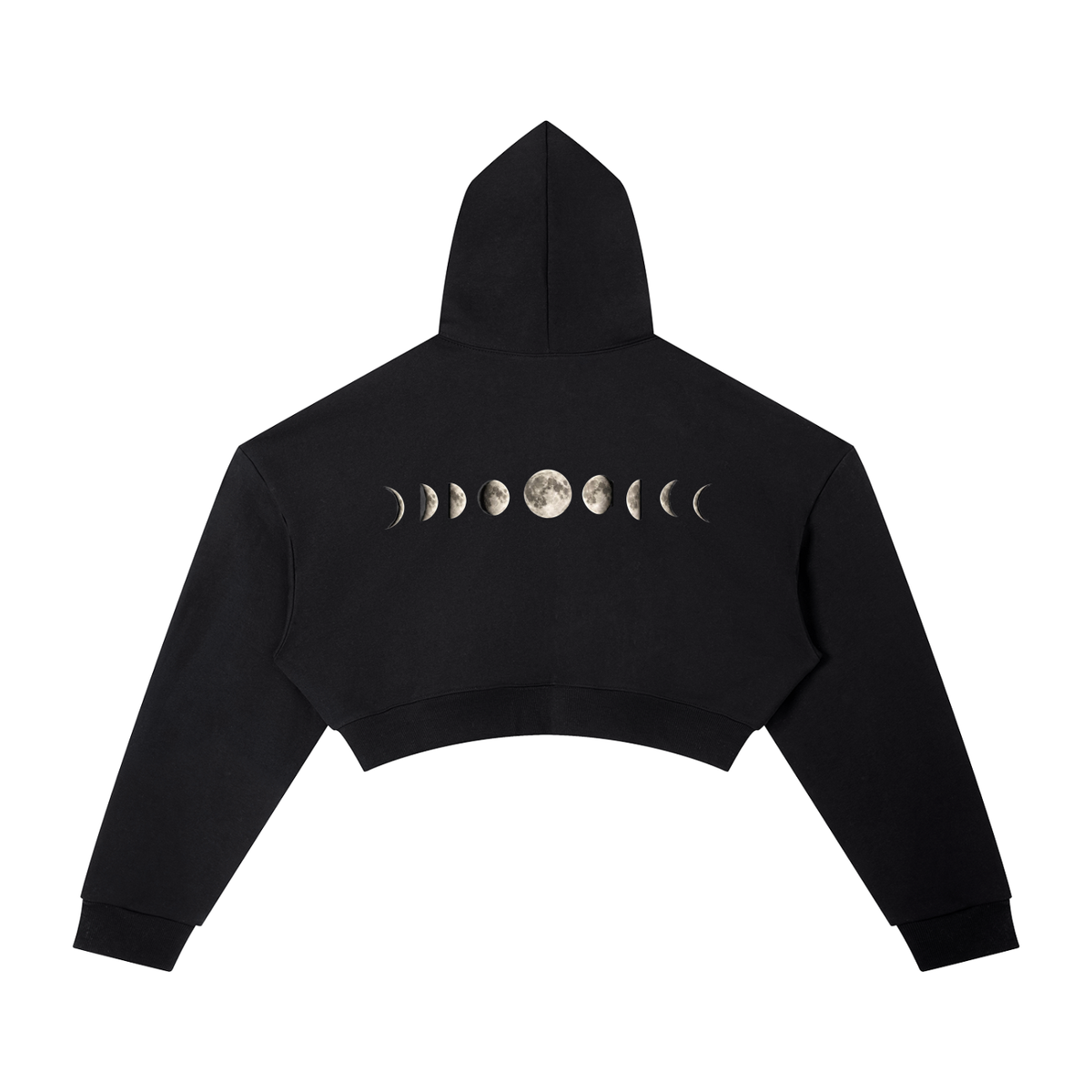 Moon Phases Essential Cropped Hoodie - KR Woke Wear
