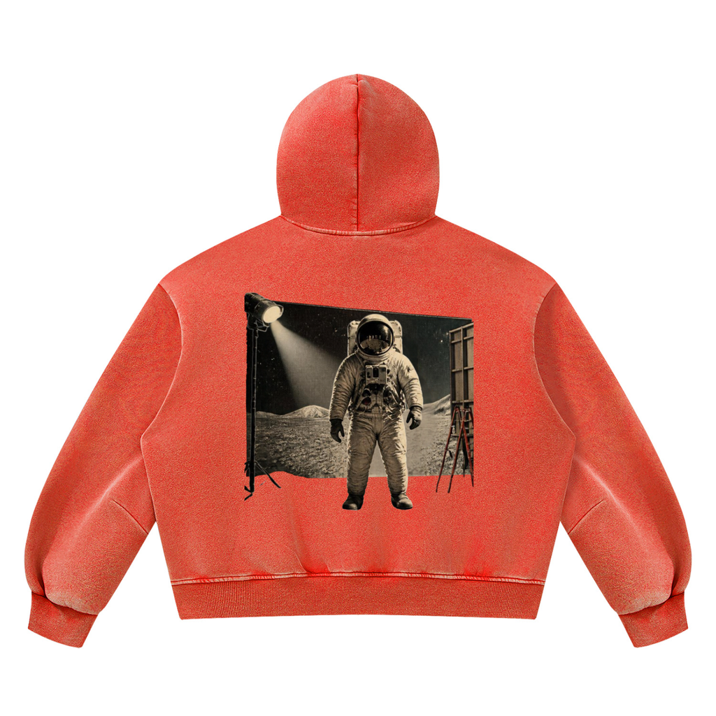 Woke AF Unisex Vintage Wash Boxy Fleece Hoodie - KR Woke Wear