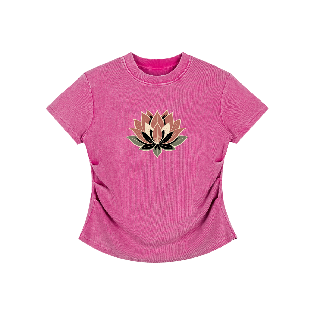 Lotus Vintage Washed Bodycon Cotton T-Shirt - KR Woke Wear