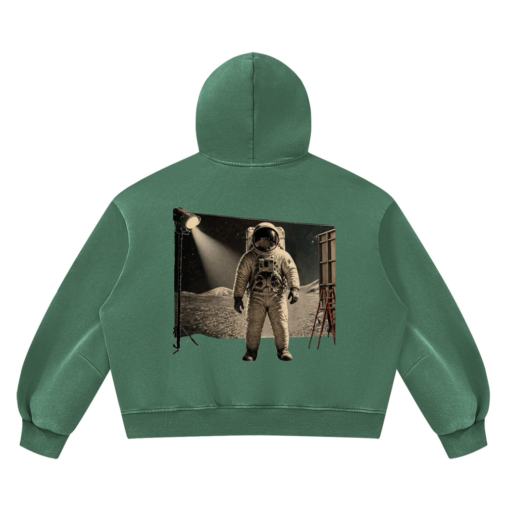 Woke AF Unisex Vintage Wash Boxy Fleece Hoodie - KR Woke Wear