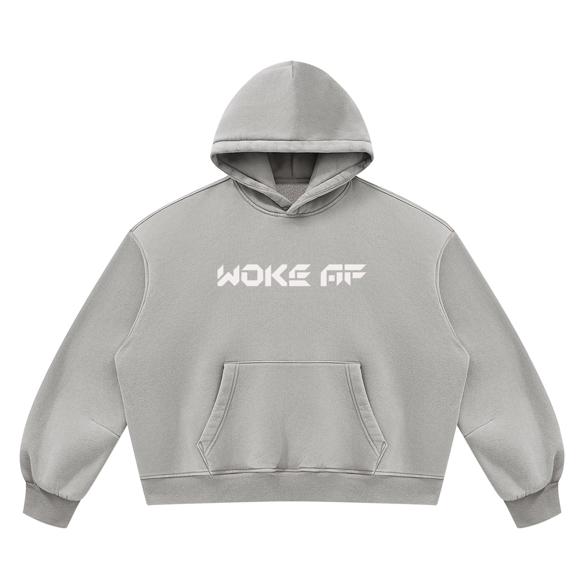 Woke AF Unisex Vintage Wash Boxy Fleece Hoodie - KR Woke Wear