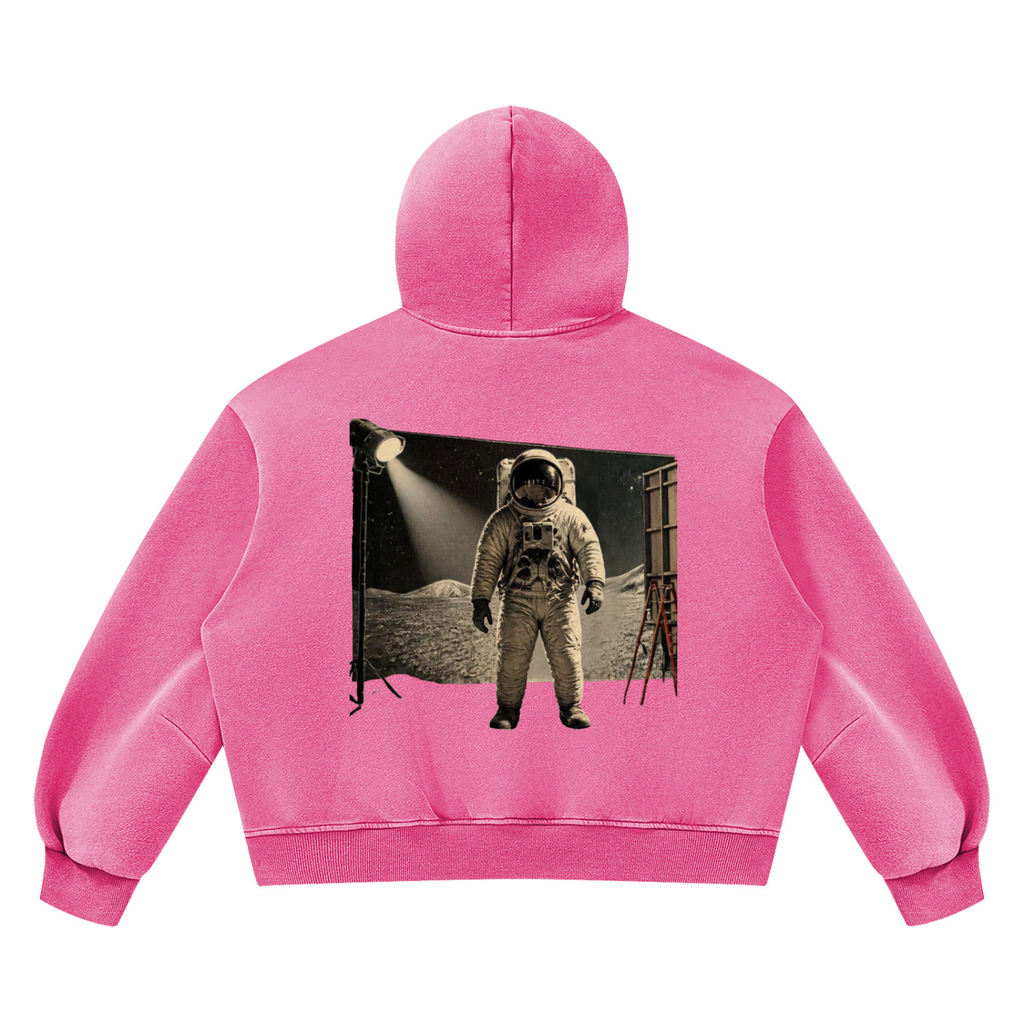 Woke AF Unisex Vintage Wash Boxy Fleece Hoodie - KR Woke Wear