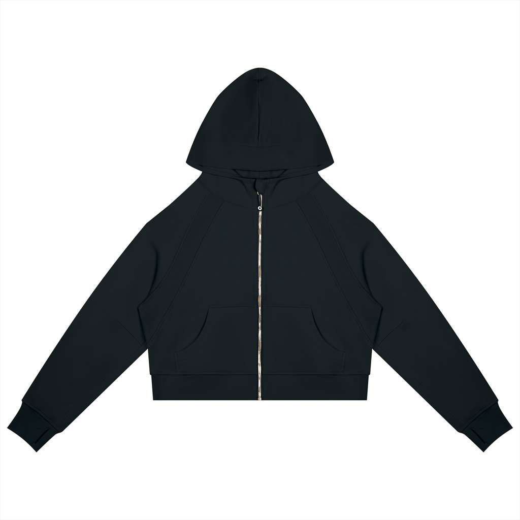 Butterfly Cropped Zip-Through Hoodie - KR Woke Wear