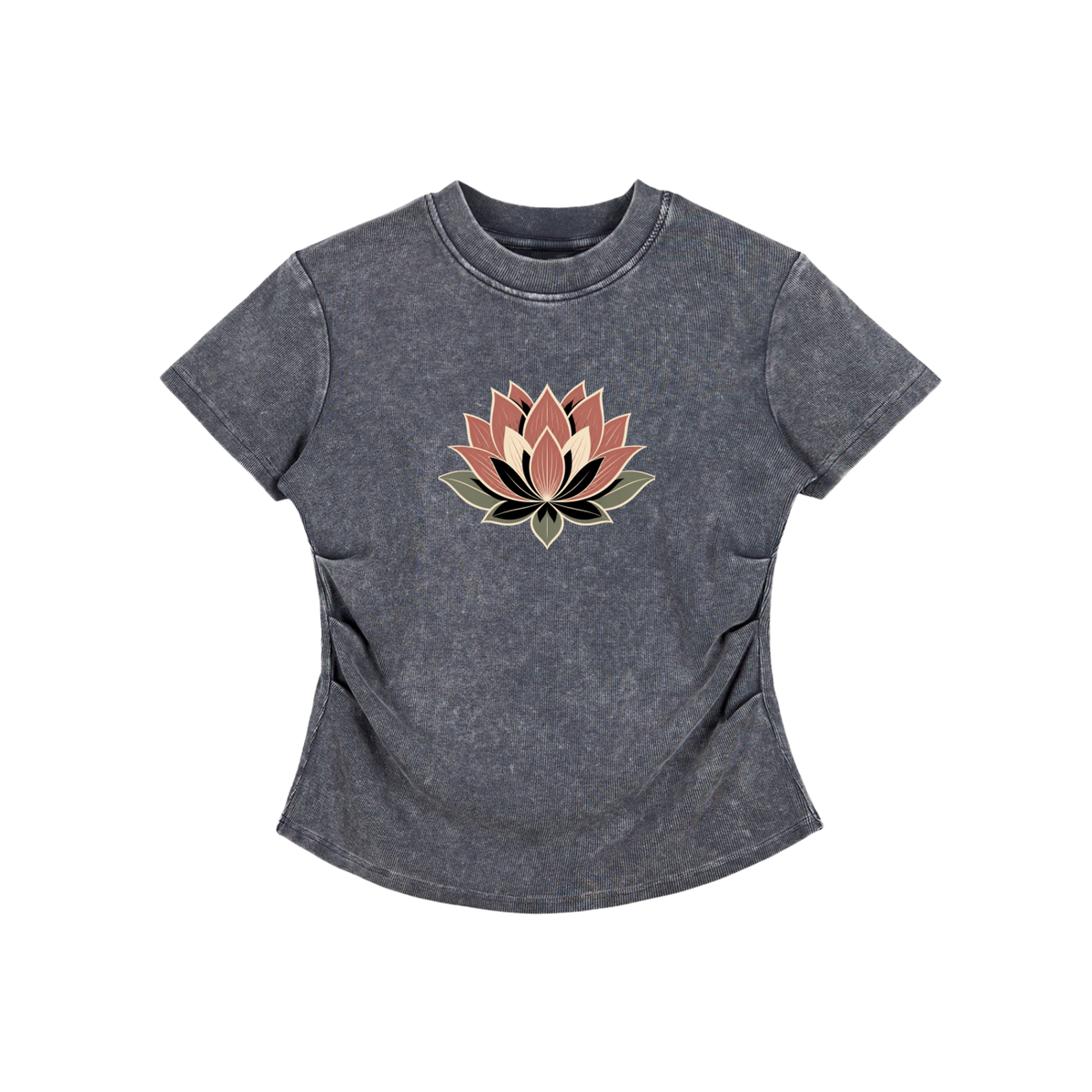 Lotus Vintage Washed Bodycon Cotton T-Shirt - KR Woke Wear
