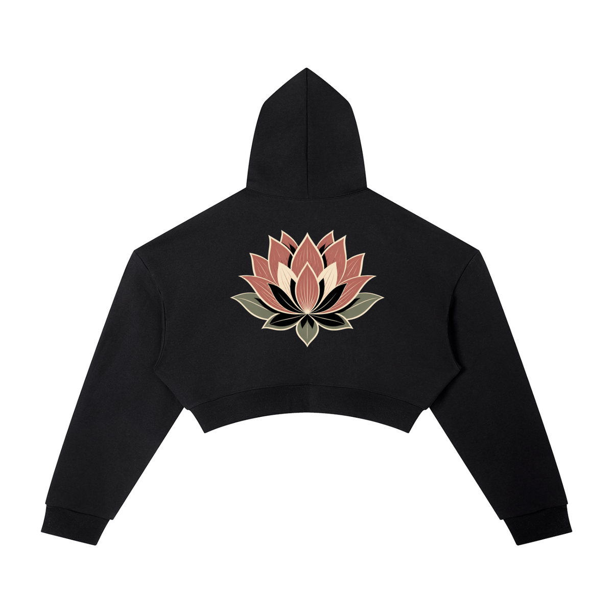 Lotus Essential Cropped Hoodie - KR Woke Wear