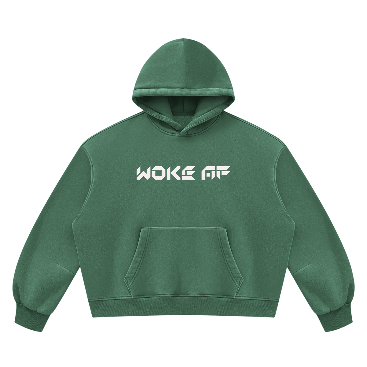Woke AF Unisex Vintage Wash Boxy Fleece Hoodie - KR Woke Wear