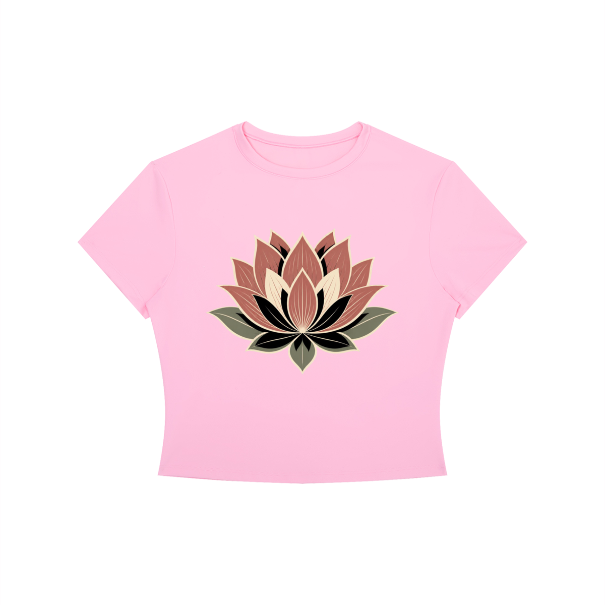 Lotus Women's Crewneck Crop T-Shirt - KR Woke Wear