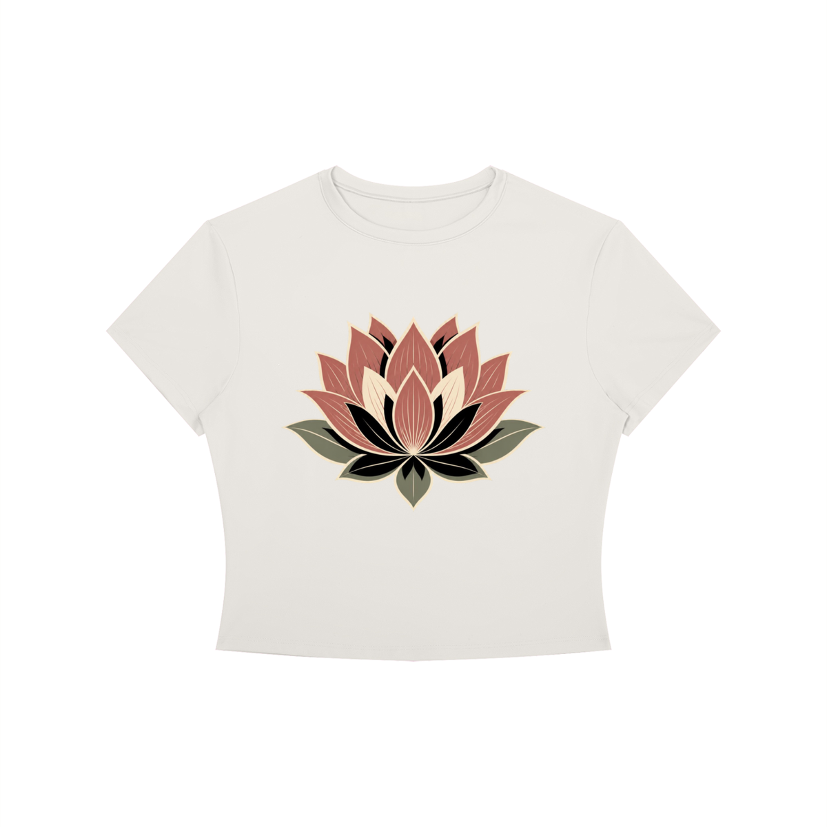 Lotus Women's Crewneck Crop T-Shirt - KR Woke Wear