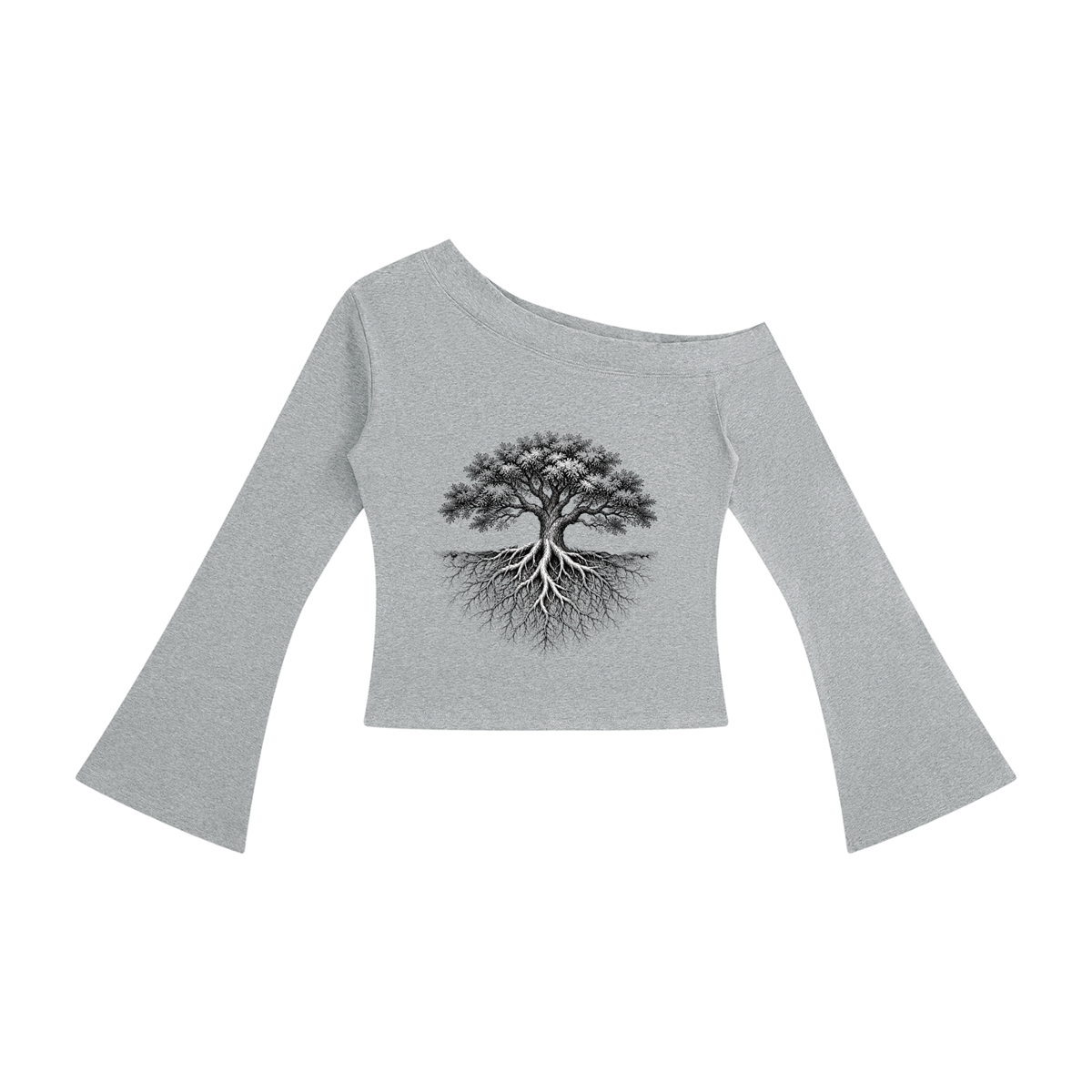 Women's Off-Shoulder Bell Sleeve T-Shirt - KR Woke Wear