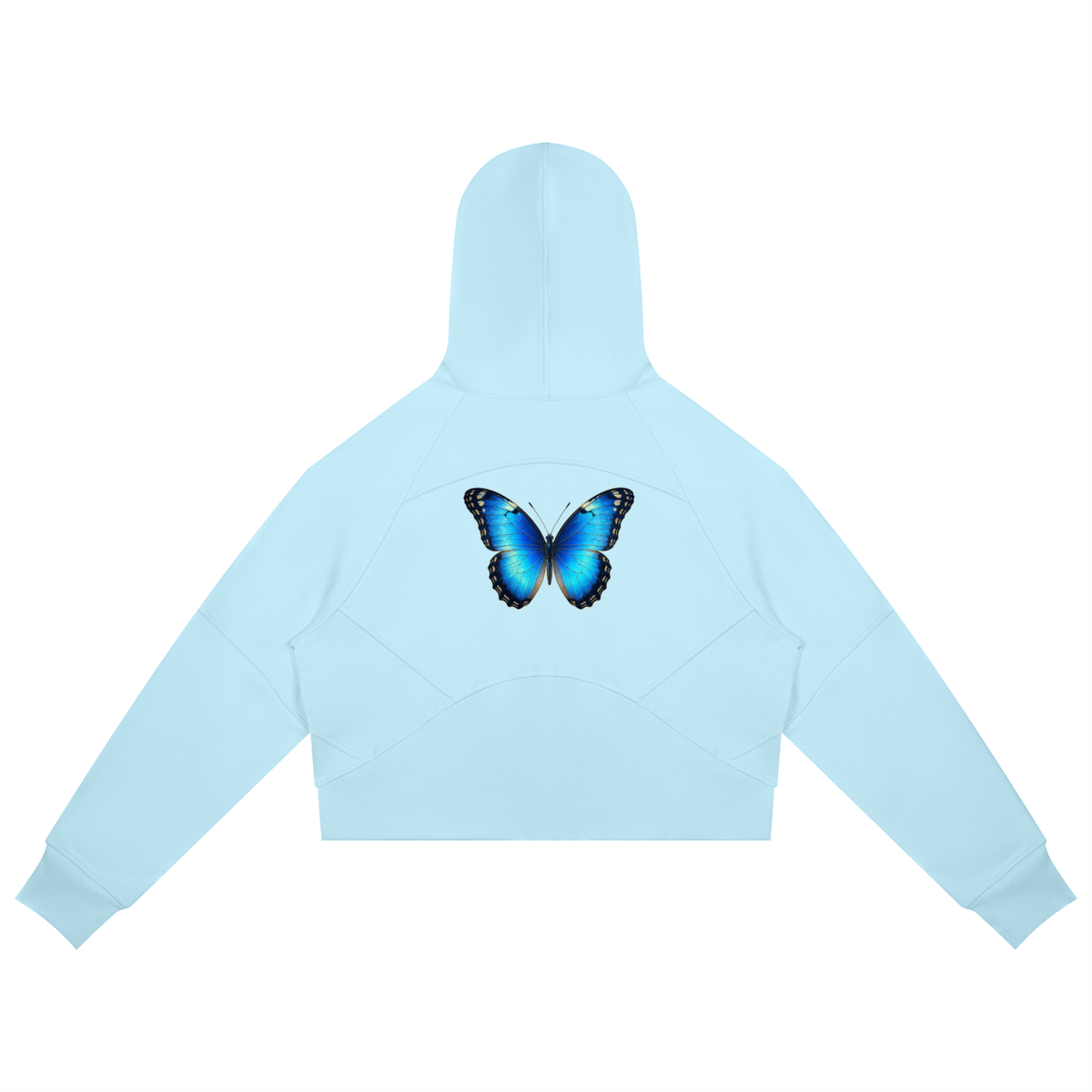 Butterfly Cropped Zip-Through Hoodie - KR Woke Wear